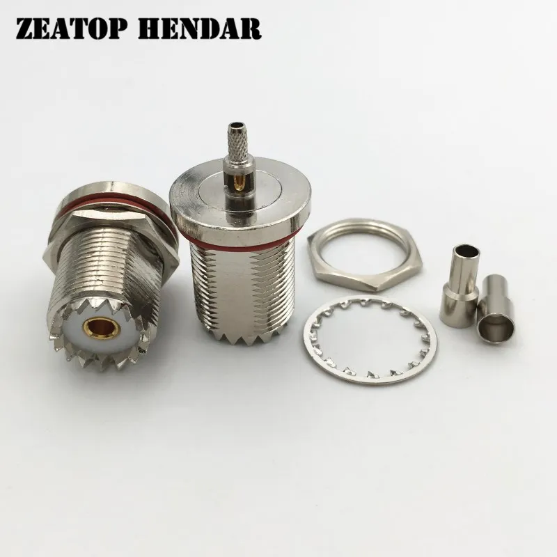 5 шт. латунь SO239 UHF гнездо переборки окна обжимной для RG174 RG178 RG316 LMR100 кабель RF