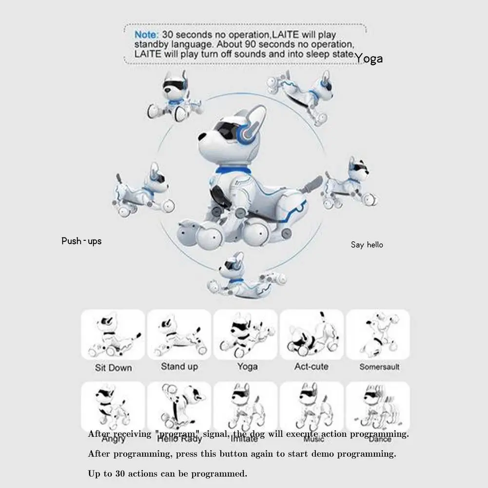 

Remote Control Robot Dog Toy RC Robotic Stunt Puppy Imitates Animal Sounds Dances With Music Robot Cool Toys For Children's