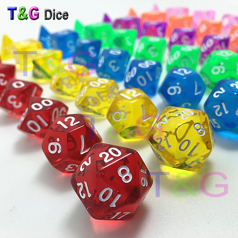 7 шт./компл. трпг кости для подземелий и драконов D4 D20 многогранные игры Кубики