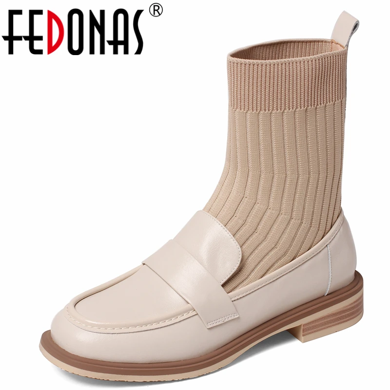 

FEDONAS/2021; Сезон осень-зима; Женские ботильоны в стиле ретро; Лаконичная обувь из натуральной кожи на низком каблуке; Повседневная обувь; Новин...
