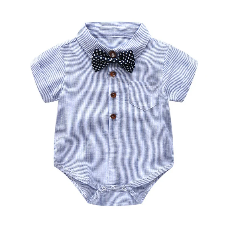 Baby Newborn Boy Summer Clothes Set Party Birthday 0-24M Kids Boys Clothing Bodysuit+Belt Pants+Tie 3Pcs Suit |