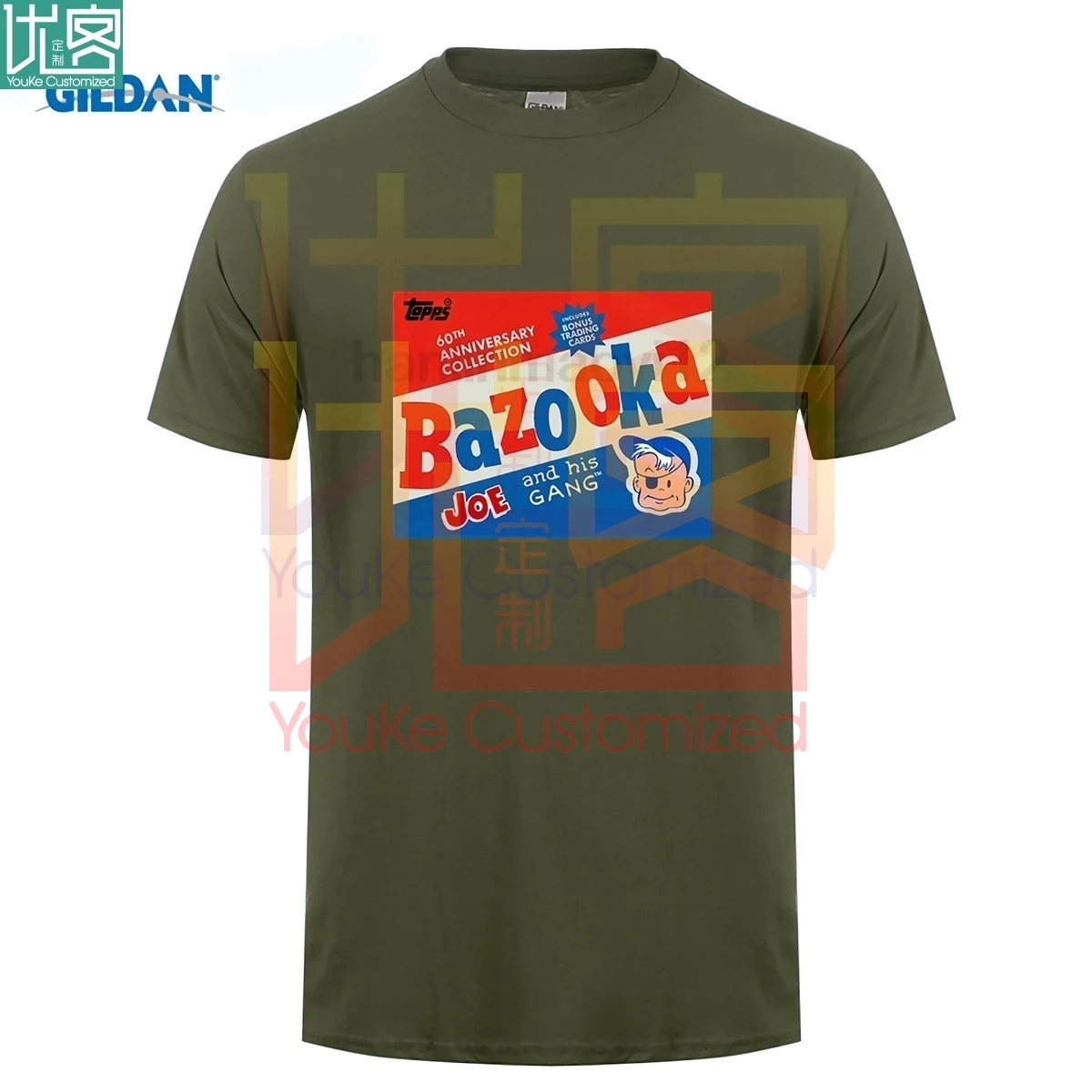 Повседневные мужские рубашки Topps Bazooka Bubble Gum Мужская хлопковая футболка с