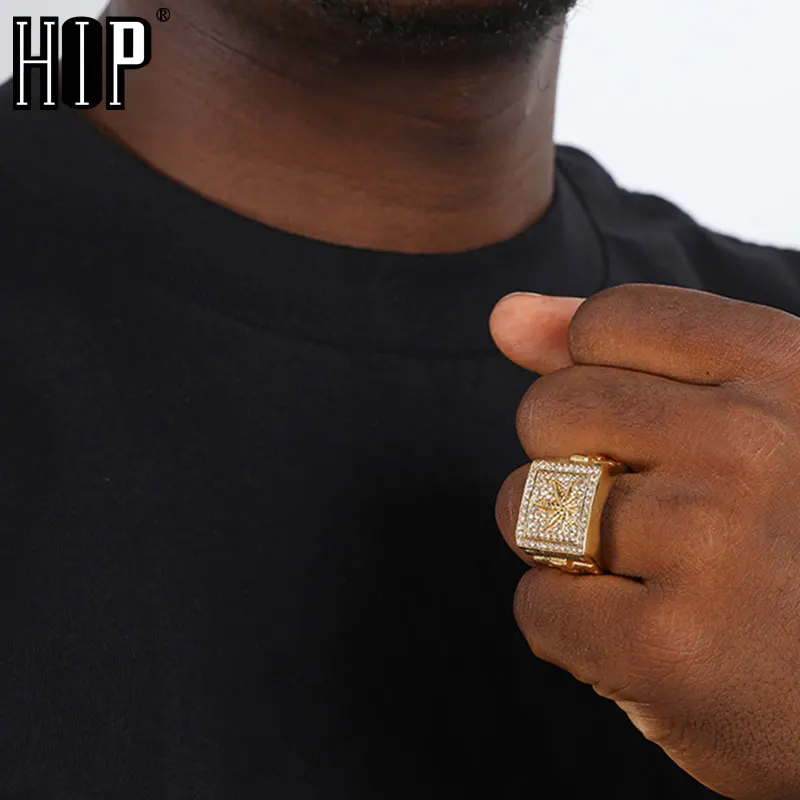 Кольцо Стразы мужское из нержавеющей стали украшение в стиле хип-хоп с