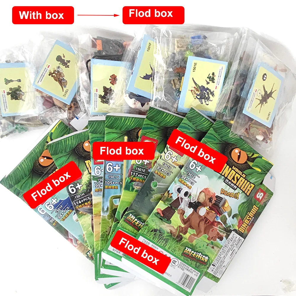 8Pcs/Set Dino Pterodactyl Velociraptor T-Rex Triceratops Building Blocks Jurassic Dinosaurs World 2 Bricks Toys For Children | Игрушки и