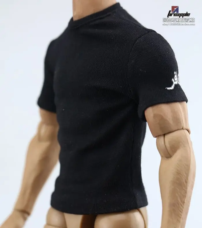 

1/6 Scale Soldier SEAL T-shirt Black Beige Short Sleeve Top Model for 12 inch action figure
