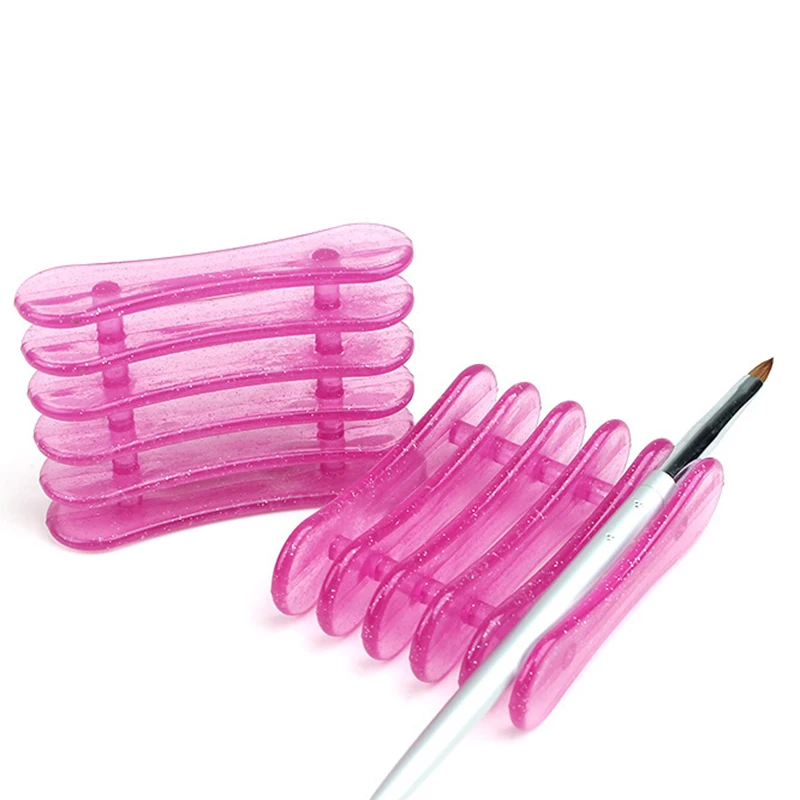 1 Pcs Rose Red 5 Grid Nail Art Brush Tool Pen Holder Carving Painting UV Gel Crystal Carrier Holding | Красота и здоровье
