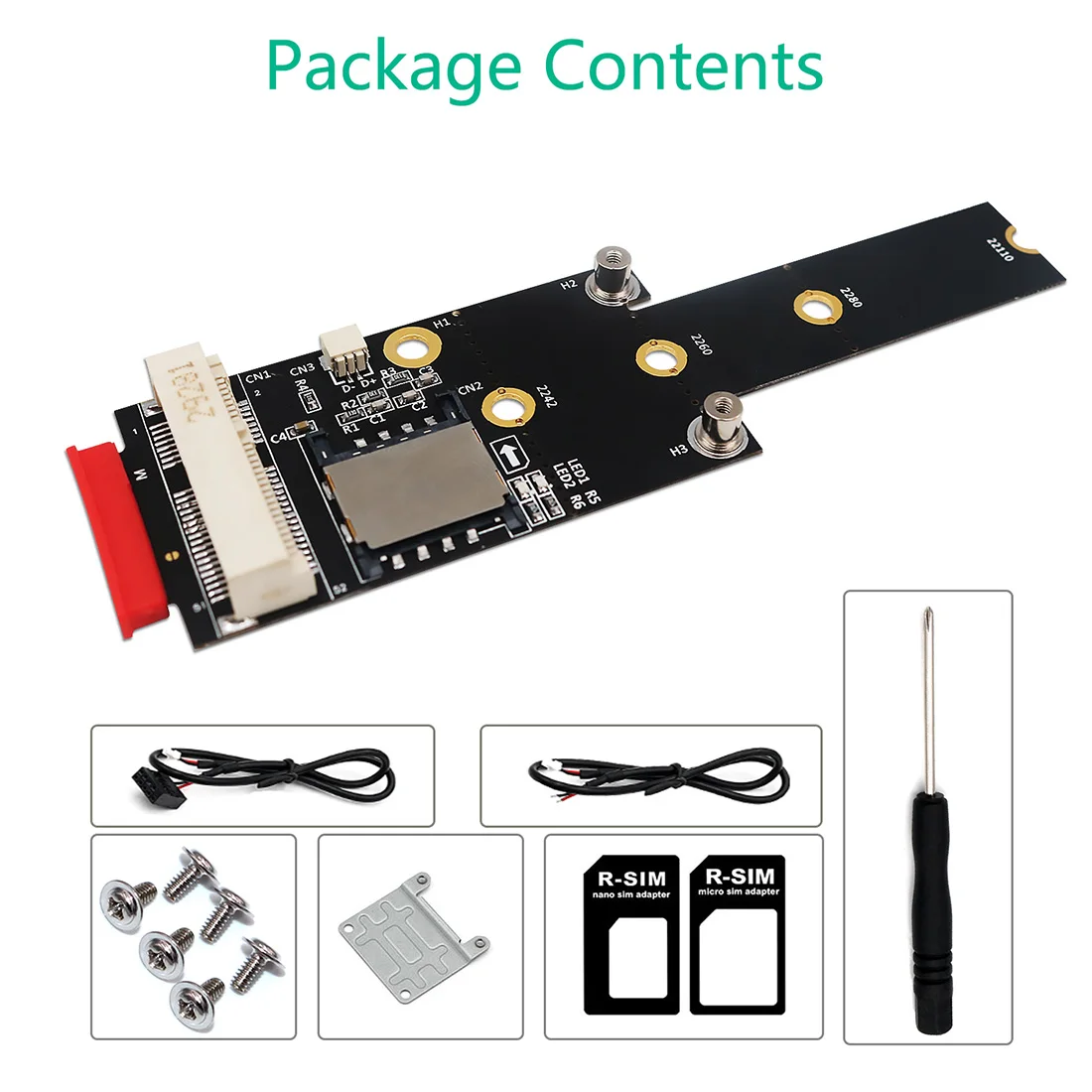 Адаптер XT-XINTE для NGFF M.2 2242 2280 22110 key M-Mini PCI-E со слотом SIM-карты модуля Wi-Fi/WWAN/LTE 3G/4G Net work