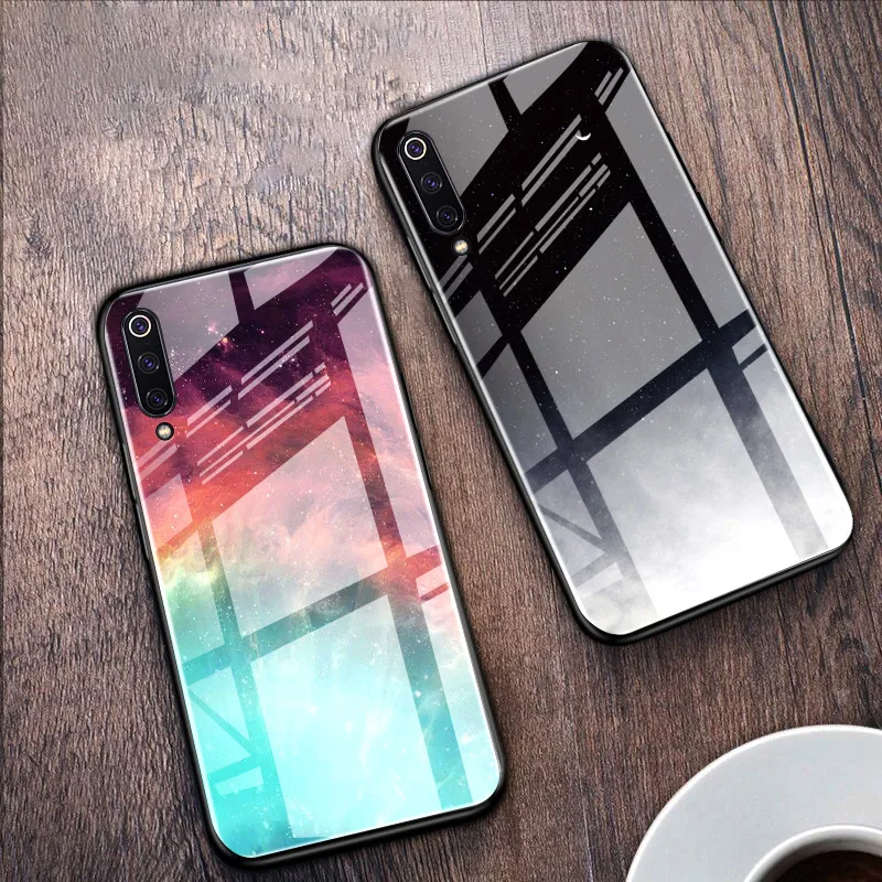Цветной стеклянный чехол для телефона Xiaomi Mi 8 9 Lite A1 A2 A3 9T Note 10 Pro Redmi S2 K20 K30 8T 5 6 7 4 4X