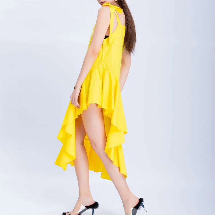 Юбка на бретелях женская летняя 2020 карамельного цвета Gao уличная волна