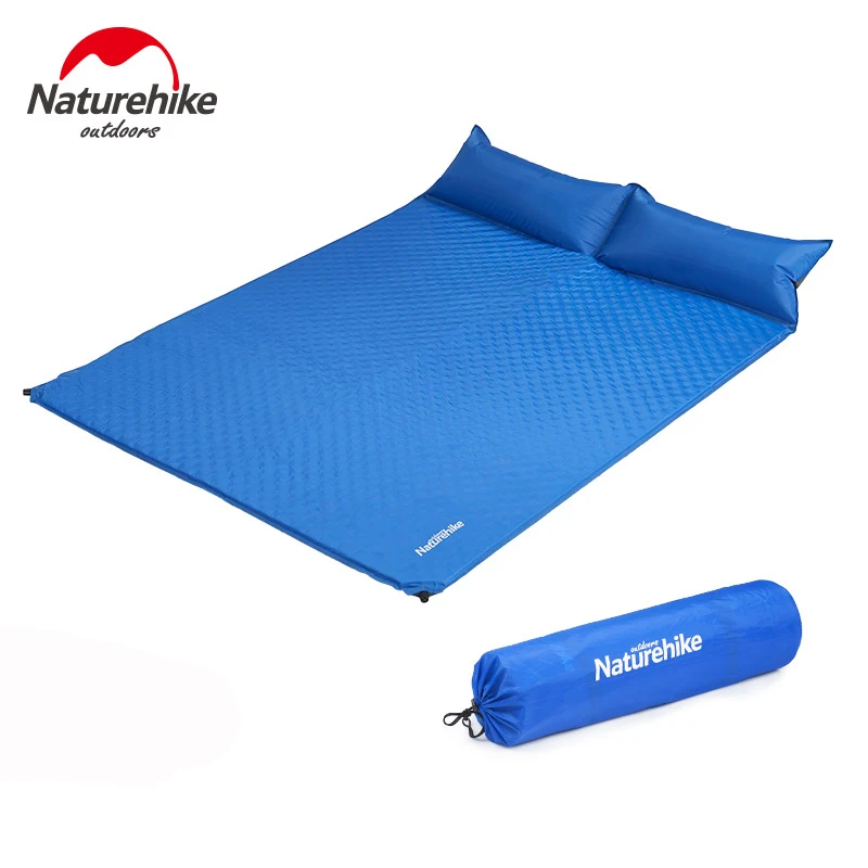 Double Blue Naturehike Одноместный коврик для кемпинга на открытом воздухе Самонадувающийся коврик для сна влагостойкий матрас для палатки с воздушной подушкой - Цвет: Double Blue