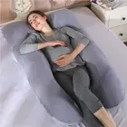 Подушка U-образной формы для беременных, поддерживающая тело подушка из хлопка для сна на боку, съемные и моющиеся постельные принадлежности