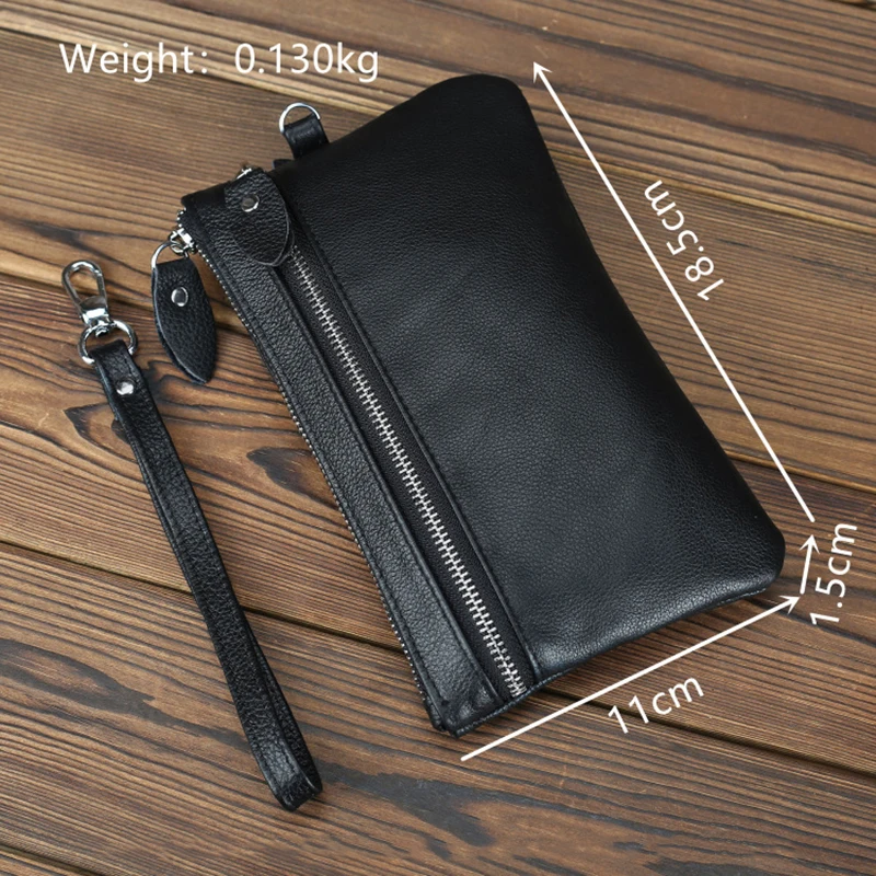 

Genuine Leather Wallet Women Vintage Long Zipper Clutch Wallets Female Purse Card Holder With Key Ring Coin Pocket Cellphone Bag