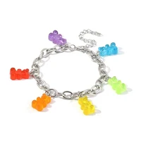 sweet candy resin bear pendant bracelet for women simple fashion bracelet femme temperament womens bracelets charm jewelry gift