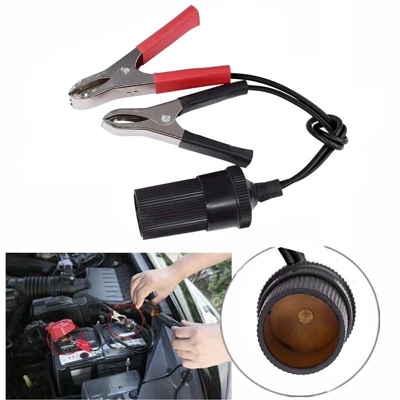 Зажим для автомобильного аккумулятора 12 В гнездо прикуривателя адаптер питания