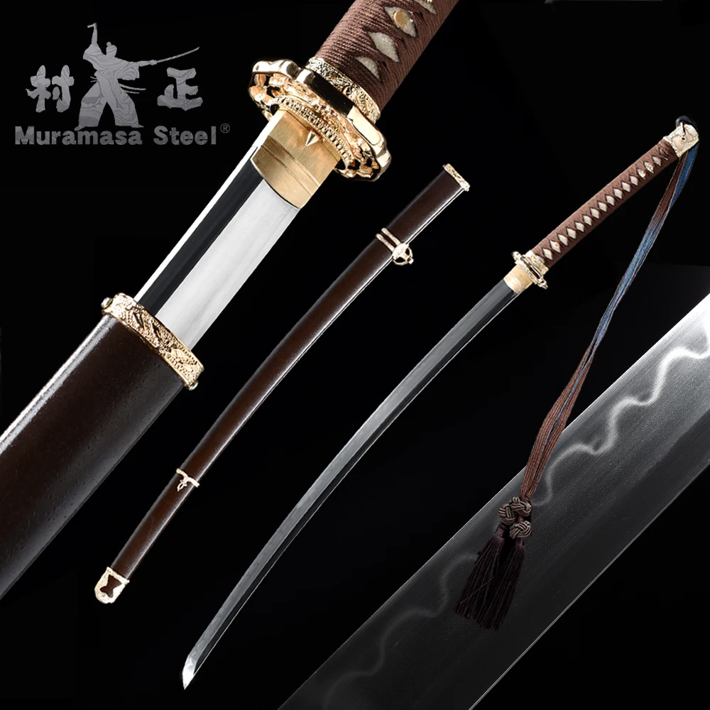 Японский армейский меч настоящий лезвие из стали 1095/ закаленная глина с