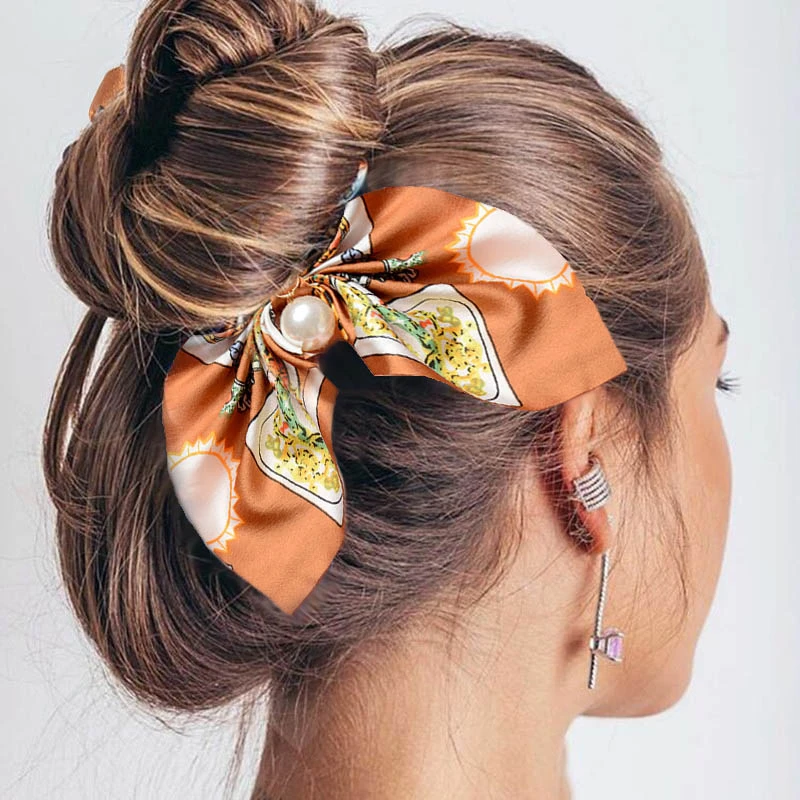 Искусственный жемчуг бант резинки аксессуары для волос женщин модные эластичные