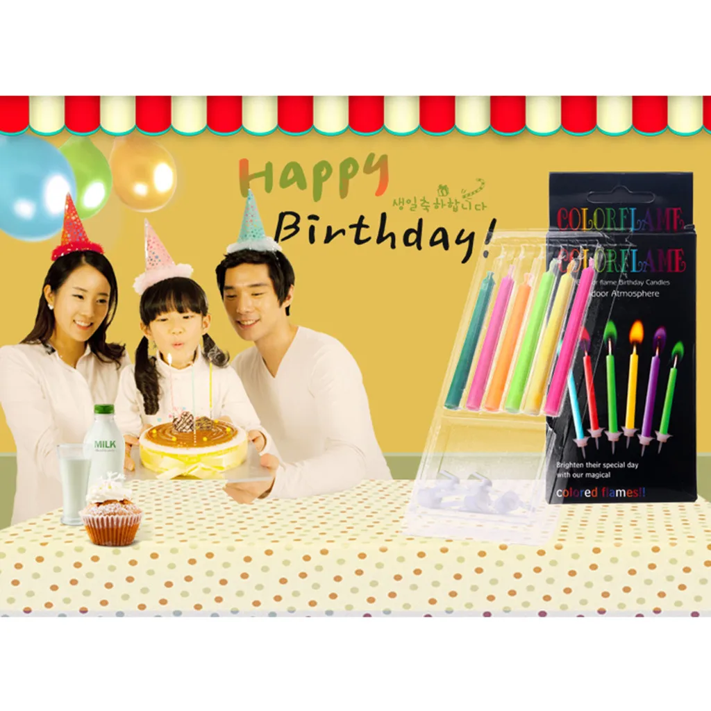 6 шт./упак. творческий с днем рождения Свечи вечерние фестиваль Мечты Красочный