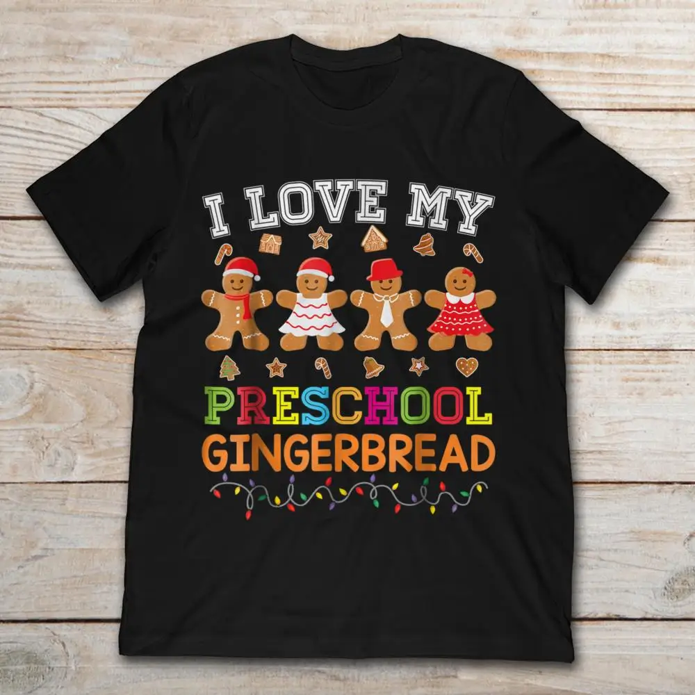 Футболка с надписью I Love My Дошкольный пряник | Мужская одежда