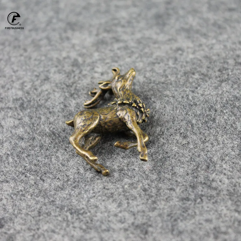Старинное медное настольное украшение Sika Deer маленькие винтажные латунные
