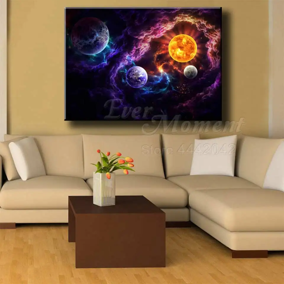 Ever Moment 5D DIY Алмазная вышивка планета Вселенная Мар полная квадратная Смола Алмазная картина Картина мозаика Стразы S2F377
