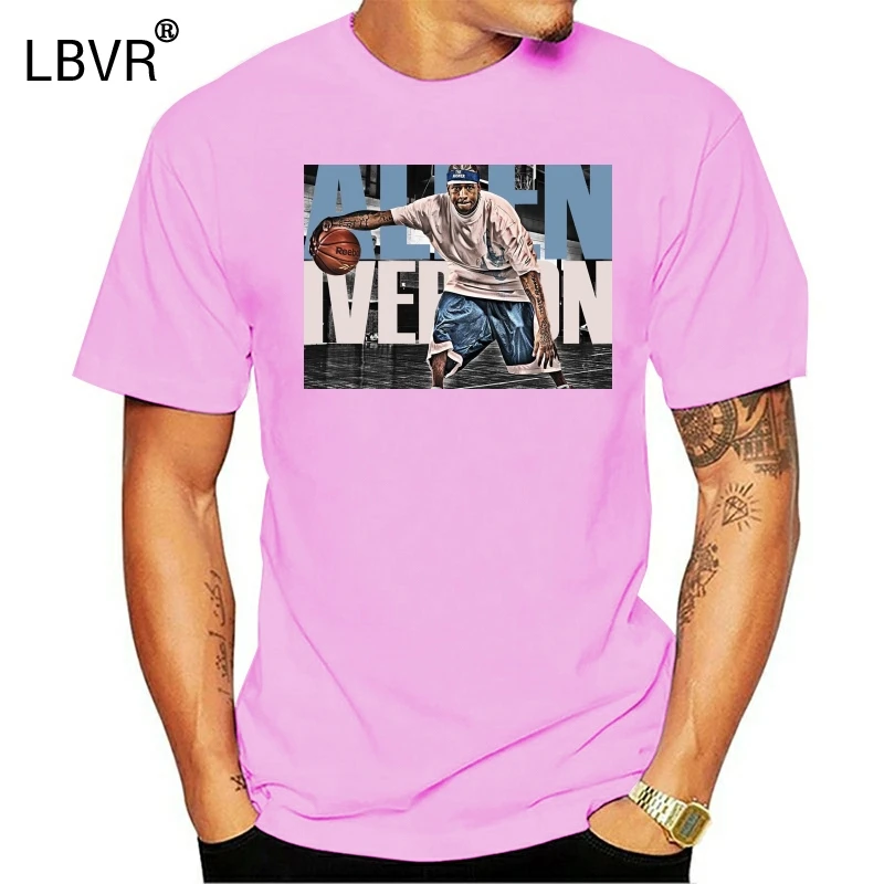 Мужская футболка Streetball Allen Iverson черная забавная с коротким рукавом новинка для
