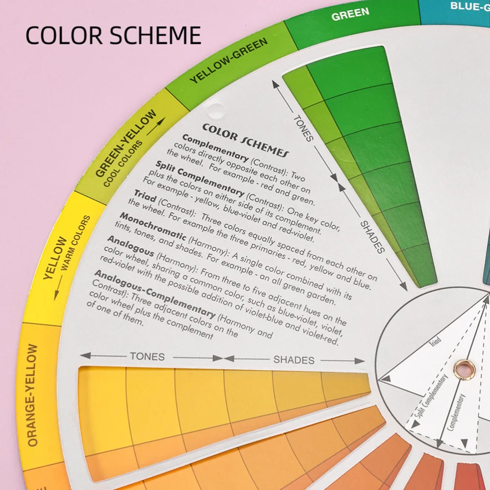 

Creative Color Wheel Color Learning Rotation Wheel Color Board Chart Mixed Color Guide Tool for Woman Man