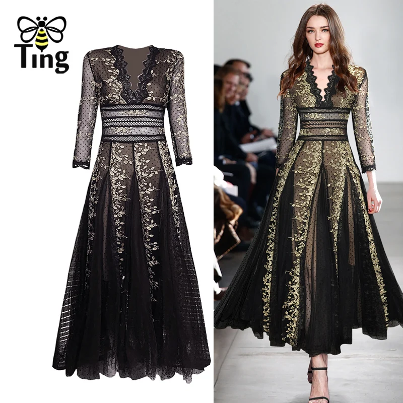Женское дизайнерское кружевное платье-трапеция элегантное вечернее платье в