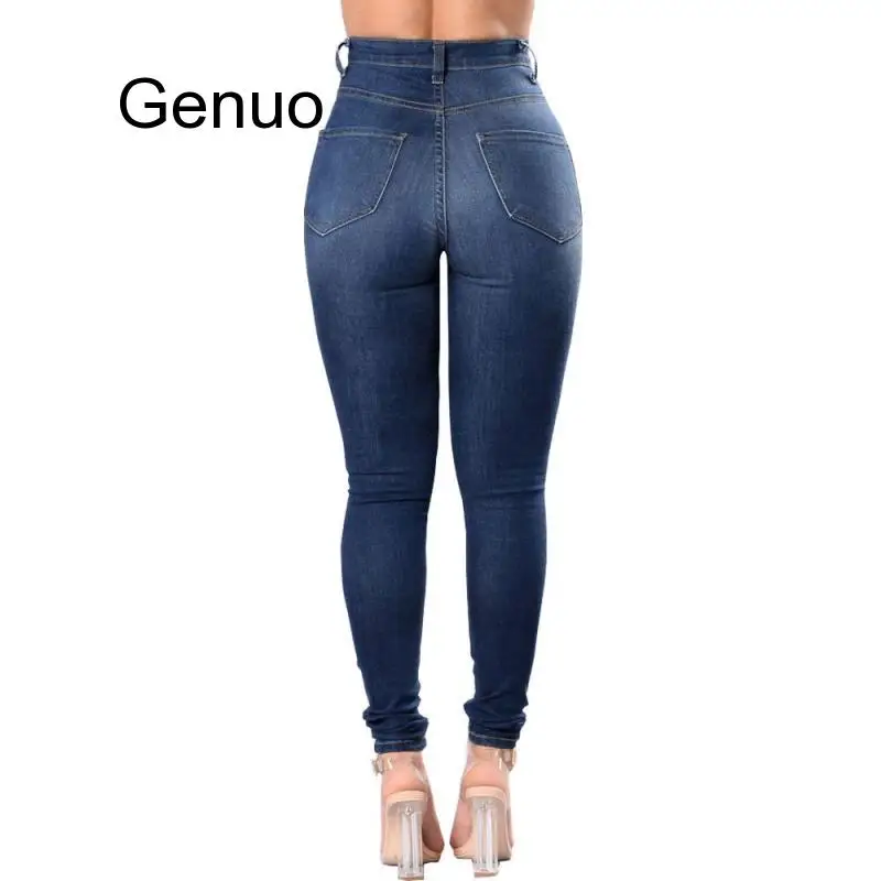 Womens Fashion High Waist Jeans Broken Hole Slim Body Stretch Bodycon Hollow Out Ripped Demin 3XL | Женская одежда