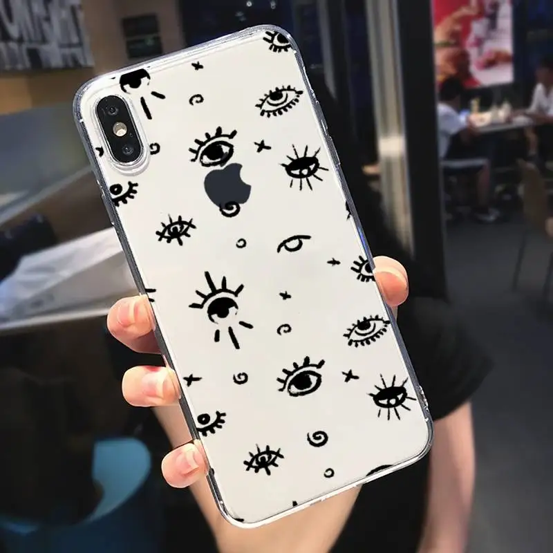 

Blue Evil Eye aesthetic Phone Case Transparent soft For iphone 5 5s 5c se 6 6s 7 8 11 12 plus mini x xs xr pro max