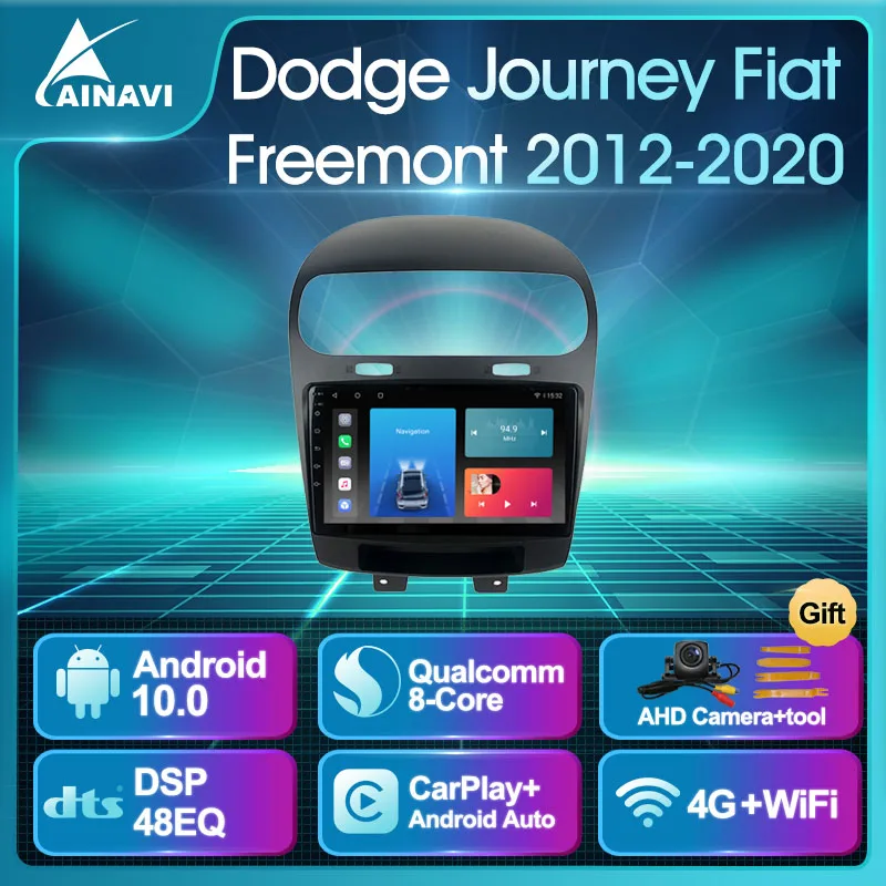 Автомобильный радиоприемник Android 10 QLED экран для Dodge Journey Fiat Freemont 2012-2020
