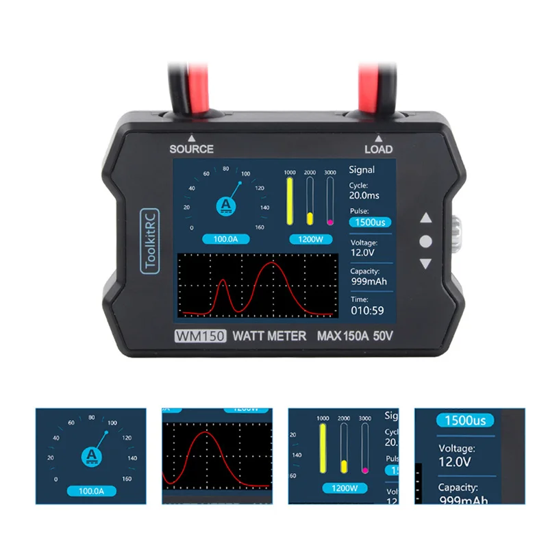 ToolkitRC WM150 150A 50 в Ватт метр для мультиротора RC Дрон Анализатор ЖК дисплей тестер