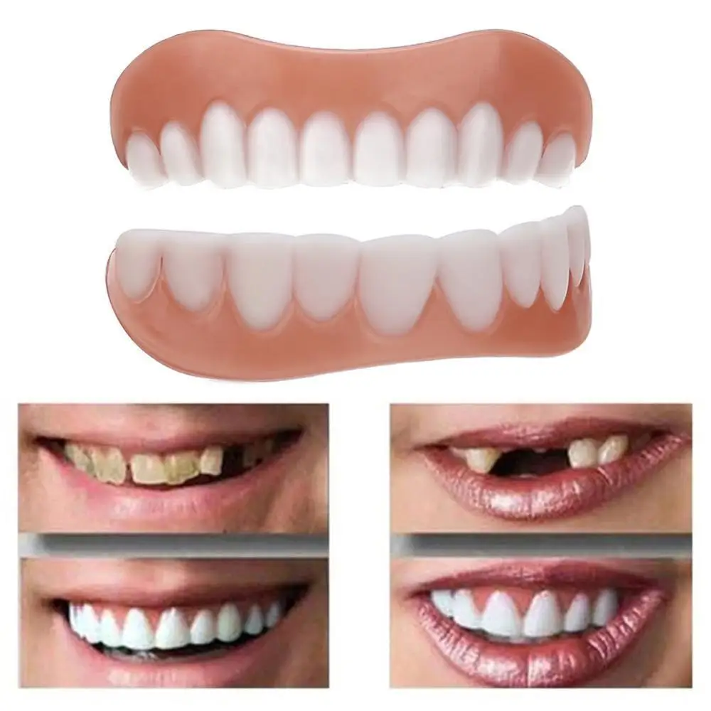 1 Set Smile Denture Cosmetic Teeth Comfortable Veneer Cover Whitening Snap On | Красота и здоровье