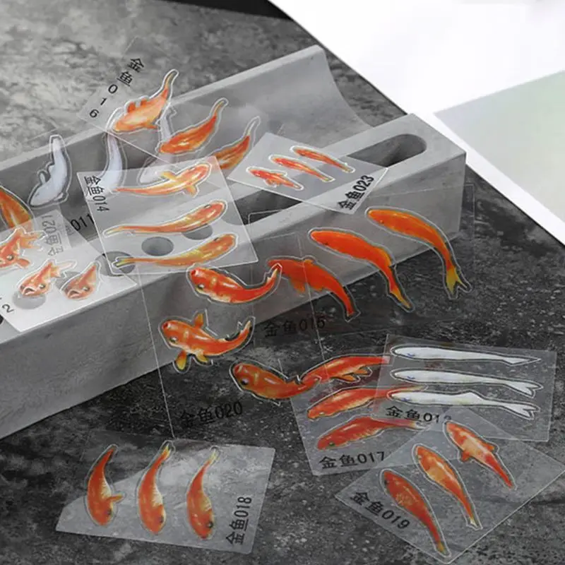 

19 Pcs/set 3D Goldfish Duckweed Handmade Epoxy Filler Sticker DIY Jewelry Making