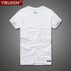 Футболка YiRuiSen мужская с вышивкой, тенниска из 2021 хлопка с короткими рукавами, модная Повседневная Удобная майка, лето 100%