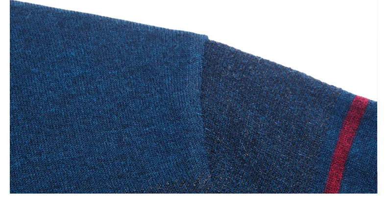 

O-Neck Stripe Autumn Winter Men's Wool Sweater Slim Sweater Thermal Knitwear Business Casual Cashmere Sweater 1934
