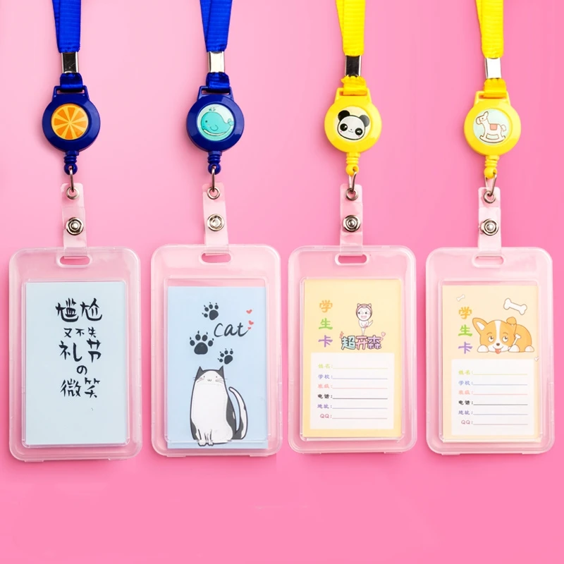 

1 шт. мультфильм животных держатель для карт с выдвижной шнурок для бейджа на катушке для ключей с застёжкой-карабином новые стильные тесёмк...