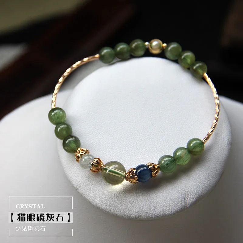 bead bracelet for women's fortune natural crystal small group design Antique pure silver student constellation Bracelet | Украшения и