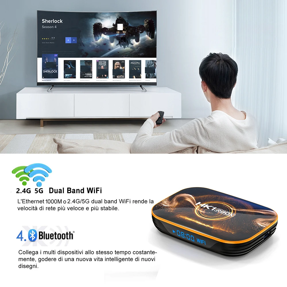

Android tv box Android 10 HK1 RBOX RK3318 4k Dual Wifi Media player smart tv box tv Set top box android tv consoles