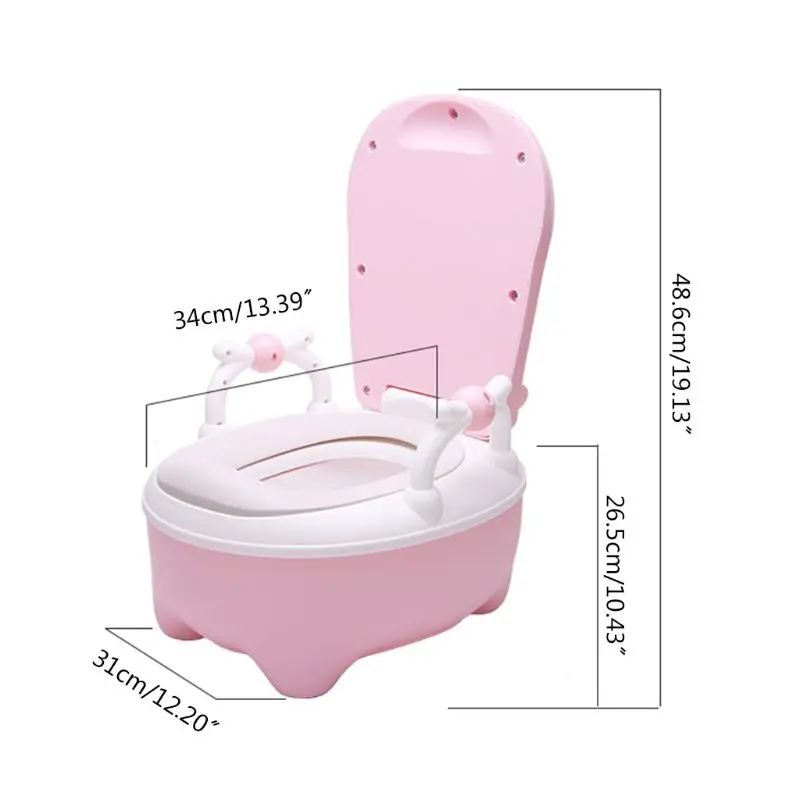 

Baby Potty with PU Soft Seat Toddler Toilet Training Seat Large Anti-Slip Base Easy to Clean Kids Safe Road Pot 03KD