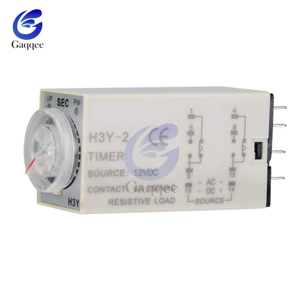 H3Y 2 реле времени 8 Pin 5A AC 110V 220V DC 12V 24V 0 30 Second Delay DPDT переключатель твердотельная