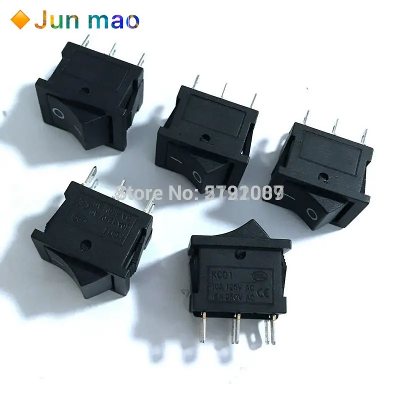 5/10 AC 6A/250V 10A/125V 6 Pin 21*15mm DPDT ВКЛ/ВЫКЛ 2 позиции защелкивающийся в лодке клавишный