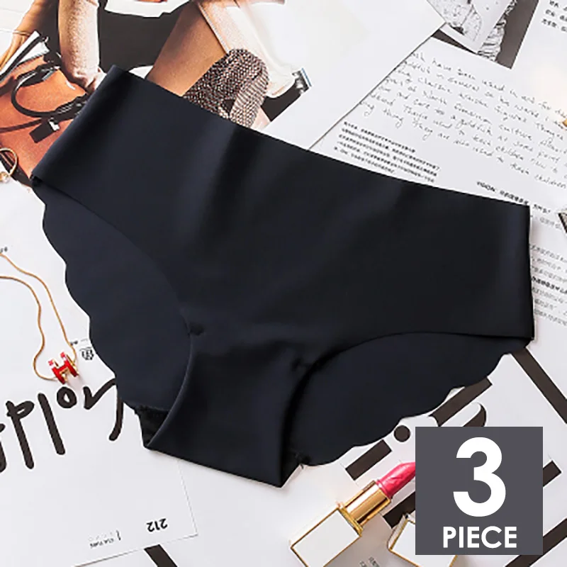 J 3pcs Бесшовные Ice Silk трусы для Для женщин сексуальные трусы с низкой посадкой ультра-тонкий стринги нижнее белье, женские трусы, интимное 3 шт./компл.# F - Цвет: J 3pcs