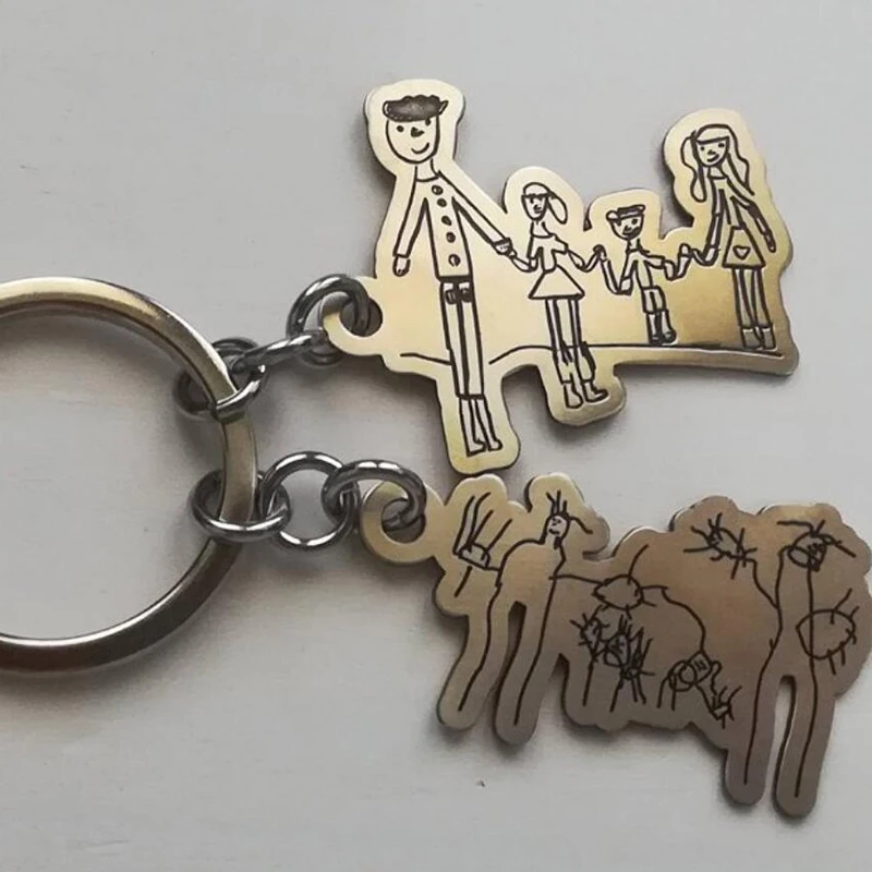 Брелки на заказ в виде животных кошек 925 серебро для женщин выдолбленный круг