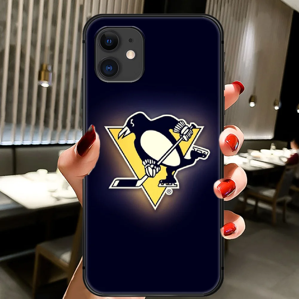 

Ice Hockey Pittsburgh Penguin Phone Case Cover Hull For IPhone 5 5s se 2 6 6s 7 8 12 Mini Plus X XS XR 11 PRO MAX black Funda