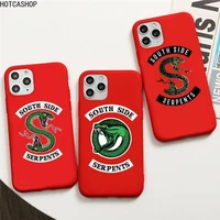 american tv riverdale southside serpents phone case for iphone xs max 11 pro x xr 7 8 6 plus candy color red soft silicone cover
