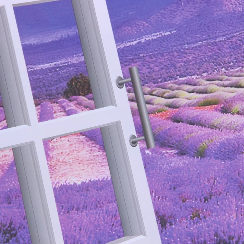 New-AY9234B Large Lavender Mountain 3D Window Scene View Removable Wall Sticker Decal | Дом и сад