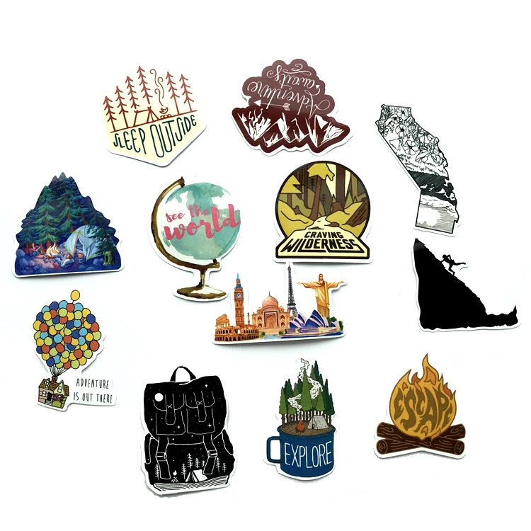 66 шт. походные наклейки с пейзажем на открытом воздухе приключения скалолазание