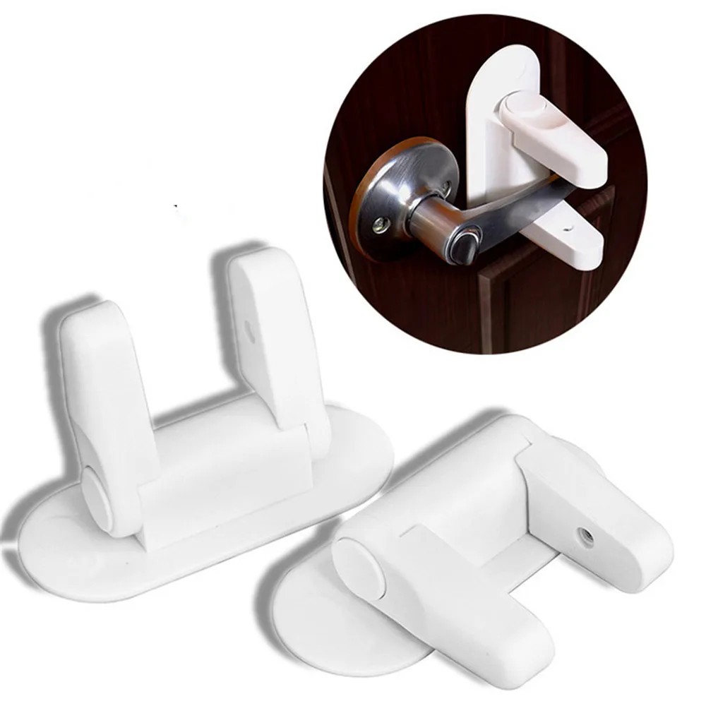 

1 PC Baby Safety Door Lever Lock Home Newborn Kids Children Protection Doors Handle Universal Adhesive Compatible Professional