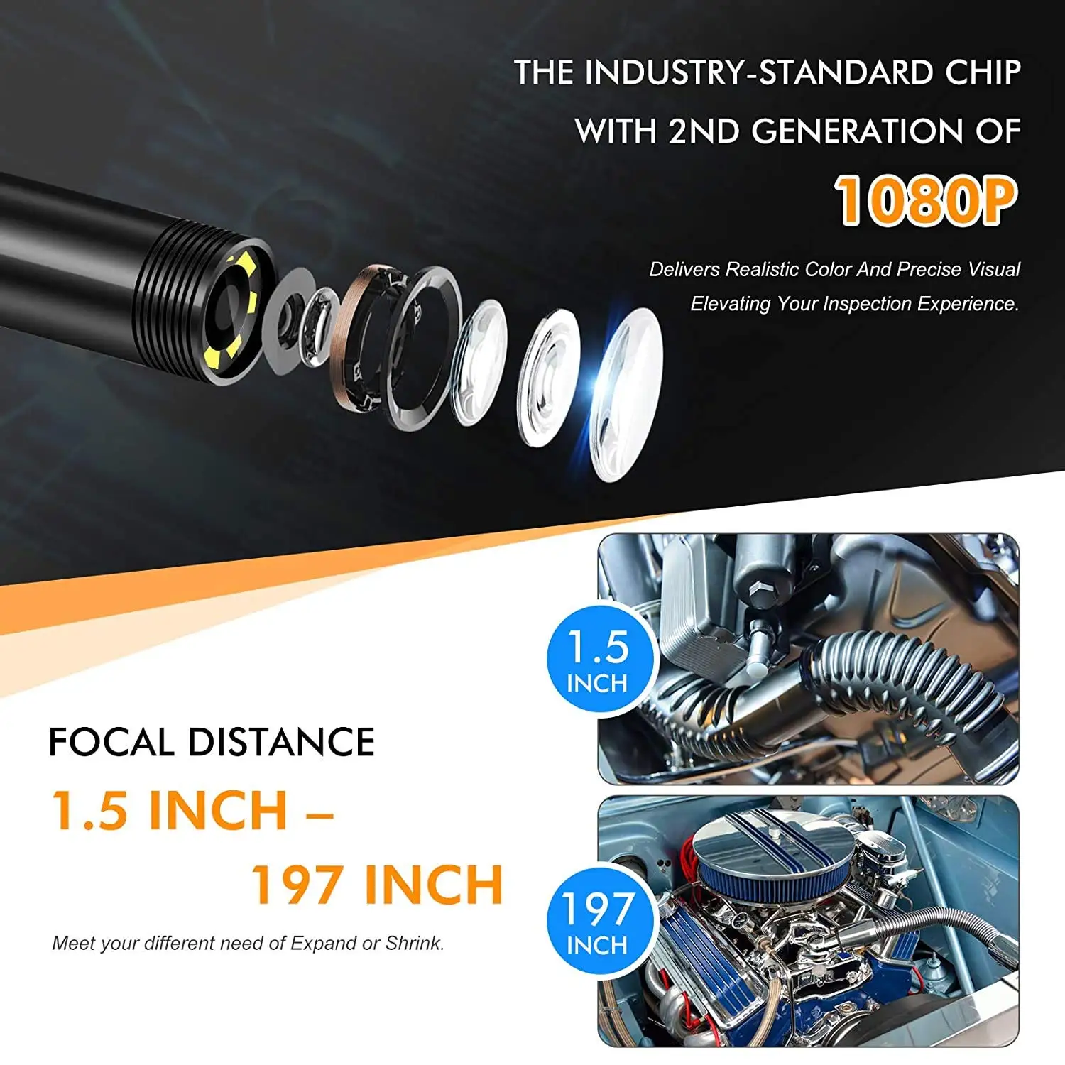 Ручной бороскоп для осмотра HD 5 мм 1080P 4 3 &quotЖК-экран камера канализации с