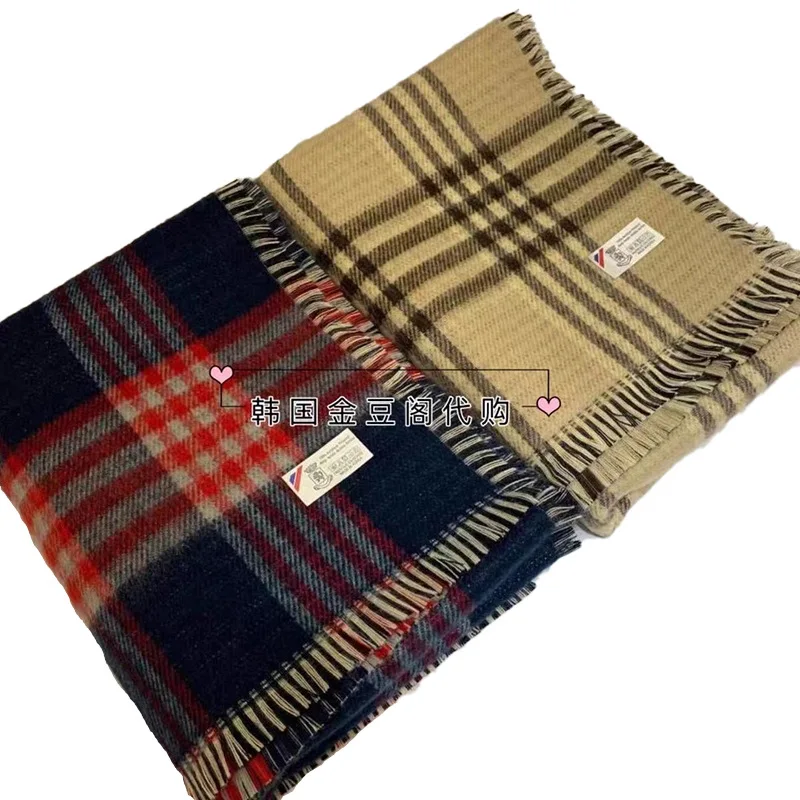 

Double Face Scarf Shawl dual purpose female winter warm Plaid Scarf student short beard Bib